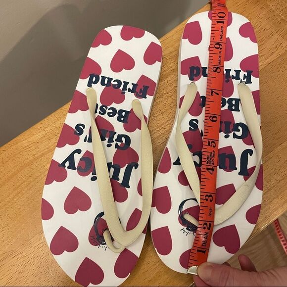 Juicy Couture “Juicy Girl’s Best Friend” Heart Flip Flops - US 9.5 / 10 - Picture 2 of 5